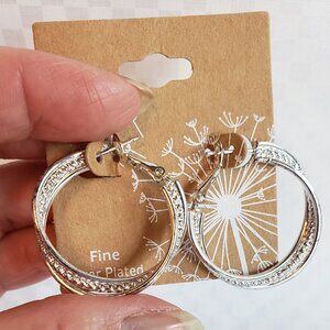 Fine Silver Plated Loop Earrings - NWT